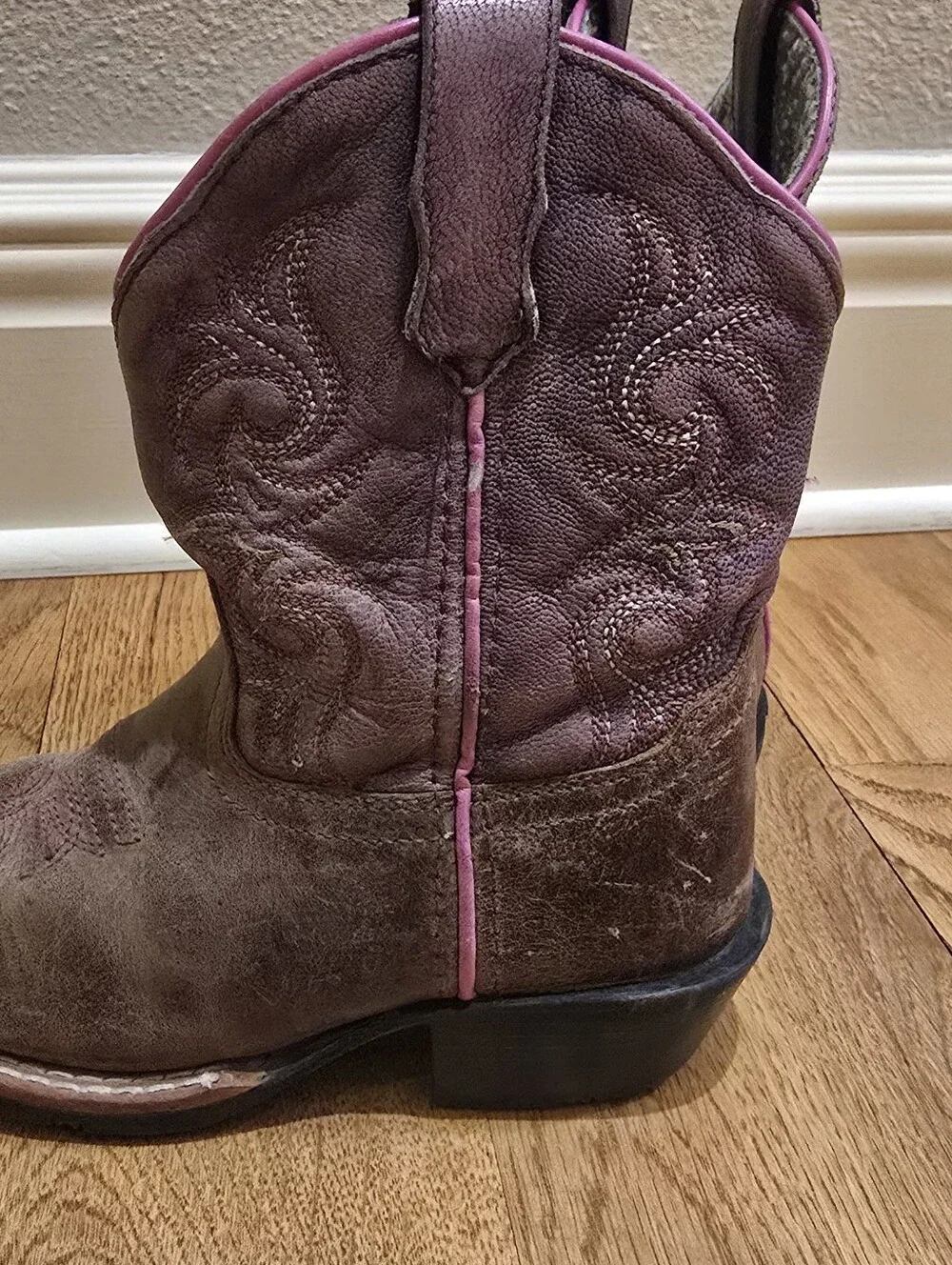 Dan Post Girls Majesty Cowboy Boot Square Toe Sz 11D